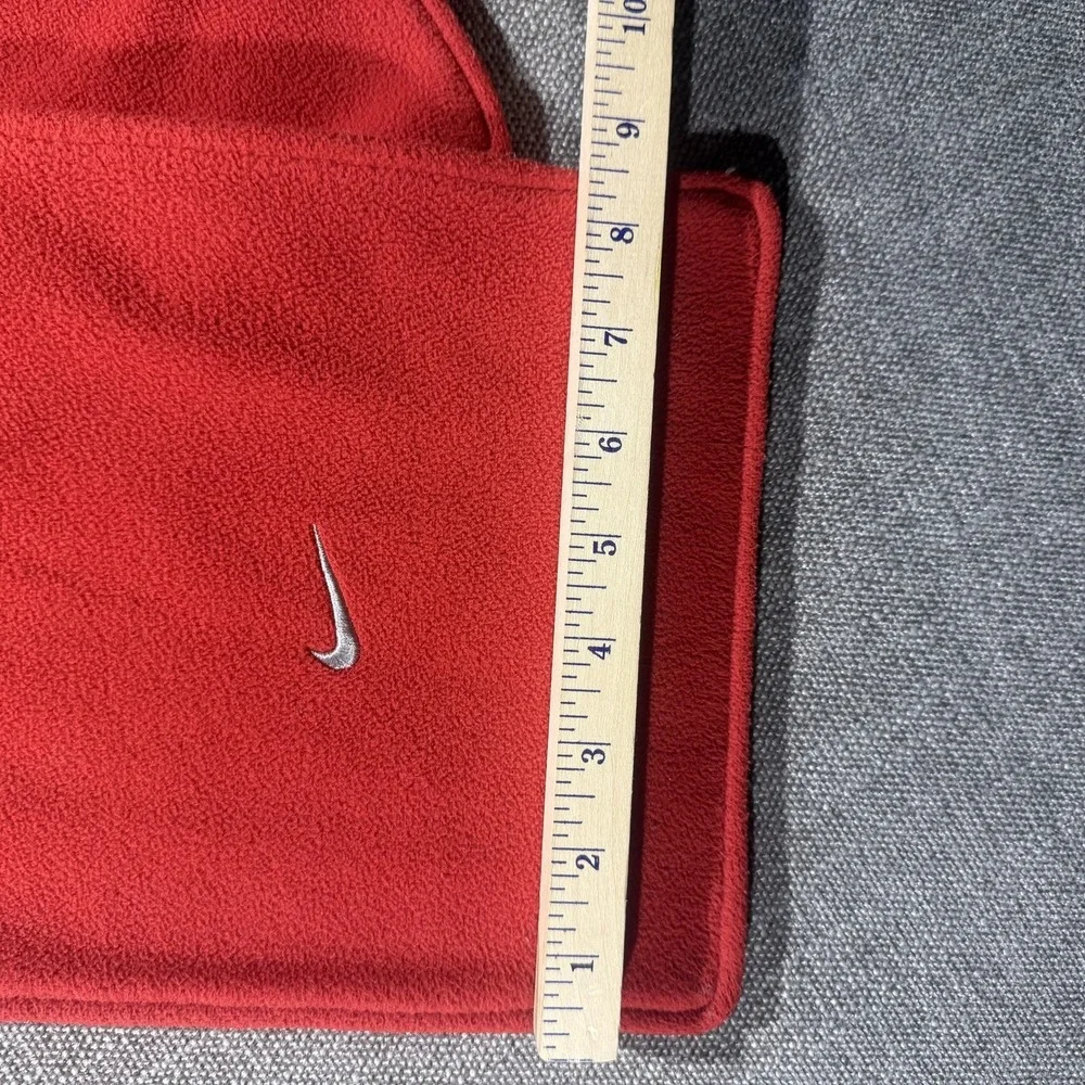 Nike Fleece Hooded Scarf Mens‎ Red Swoosh Logo Winter Cold Weather Accessory